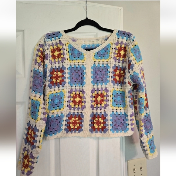 Sweaters - Womens Crochet Sweater